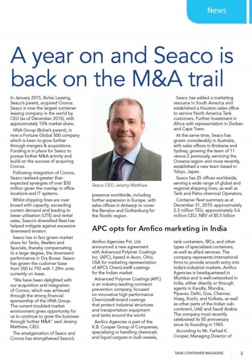 APC opts for Amfico marketing in India