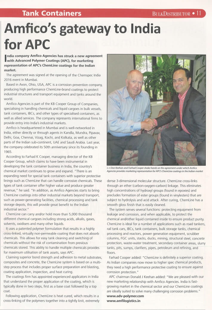 Amfico provides Marketing Reperesentation for APC